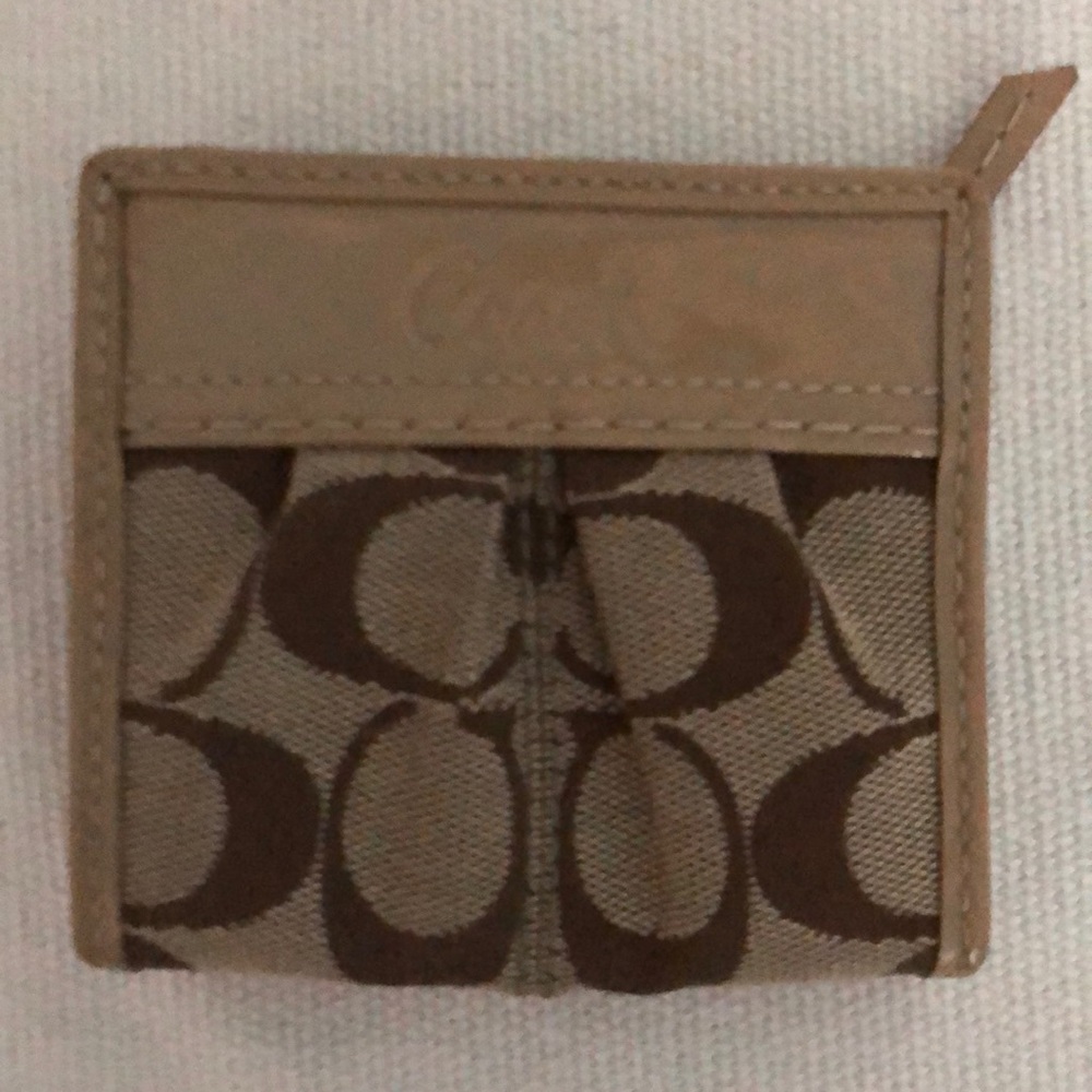 Coach mini wallet with zipper coin pouch